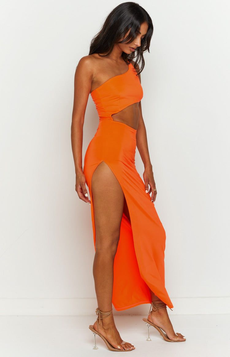 Simone Orange Cut Out Maxi Dress sold by Beginning Boutique product image thumbnail 4