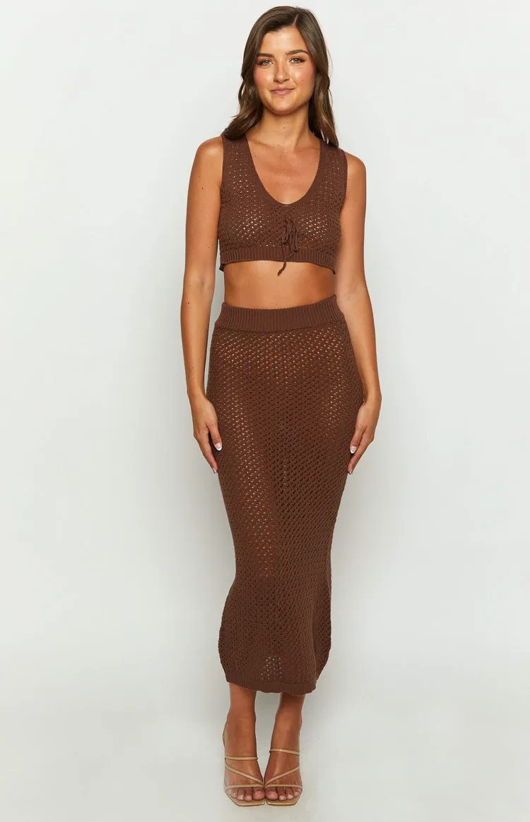 Jimmi Brown Knit Crop Top sold by Beginning Boutique product image thumbnail 2