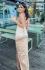 Manhattan Slip Formal Dress Champagne sold by Beginning Boutique
