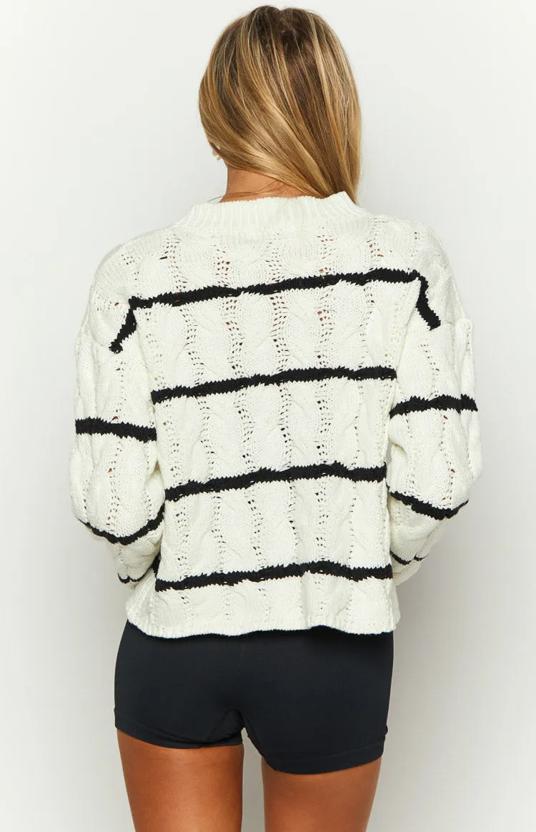 Harmony White Striped Jumper sold by Beginning Boutique product image thumbnail 5