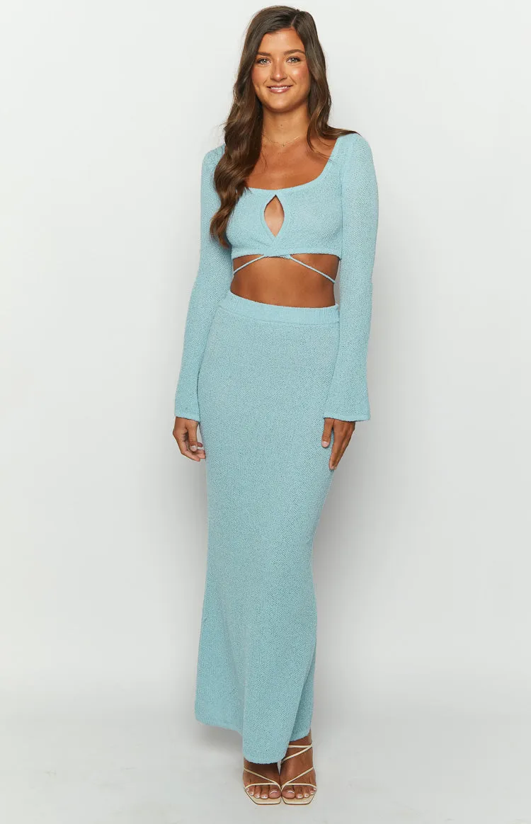 Laila Blue Long Sleeve Knit Top sold by Beginning Boutique product image thumbnail 2