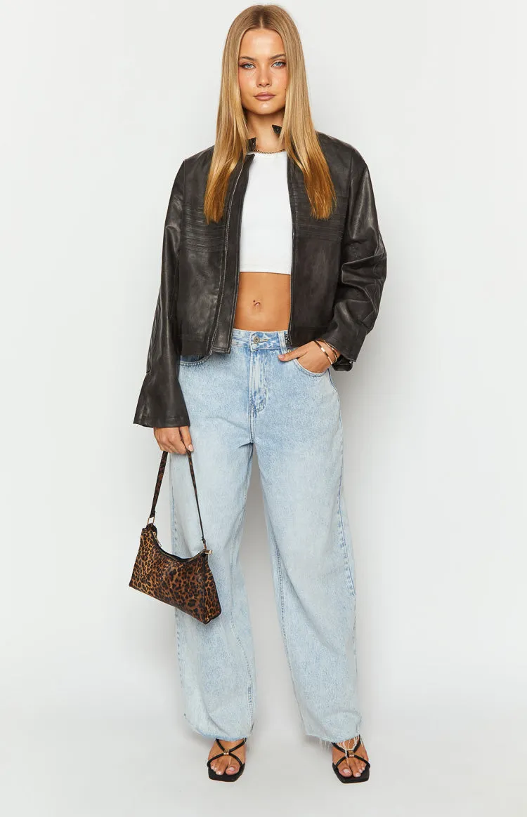 Sam Vintage Black PU Jacket sold by Beginning Boutique product image thumbnail 3