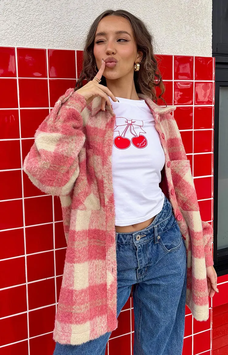 Neve Pink Check Jacket sold by Beginning Boutique