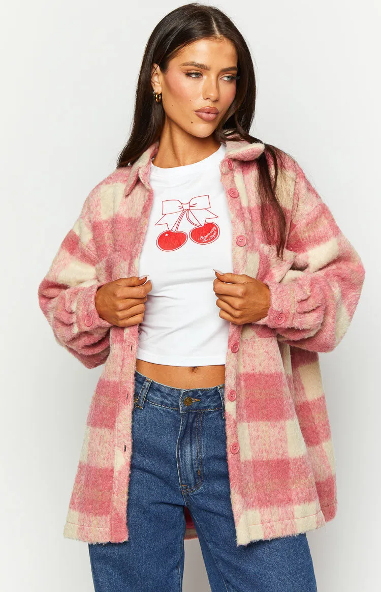 Neve Pink Check Jacket sold by Beginning Boutique product image thumbnail 3