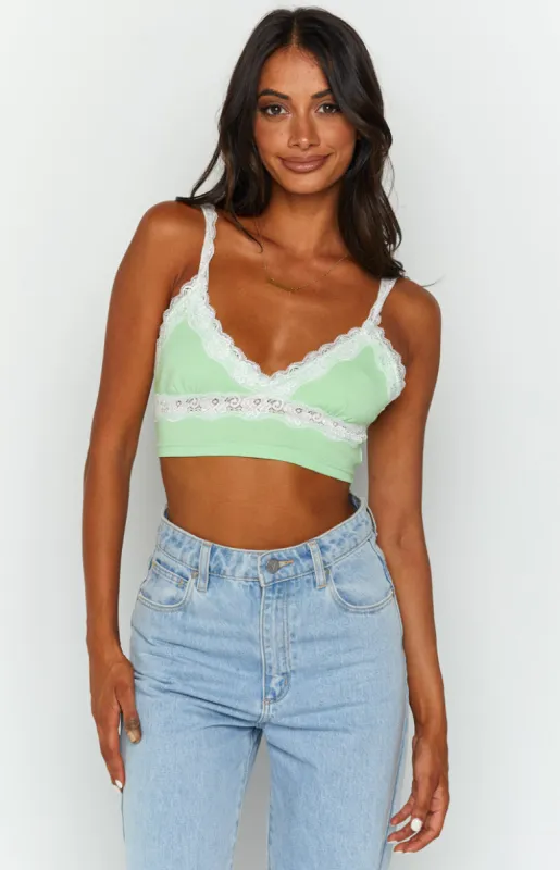 Elora Green Crop Top sold by Beginning Boutique