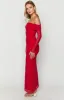 Coraline Red Long Sleeve Maxi Dress sold by Beginning Boutique