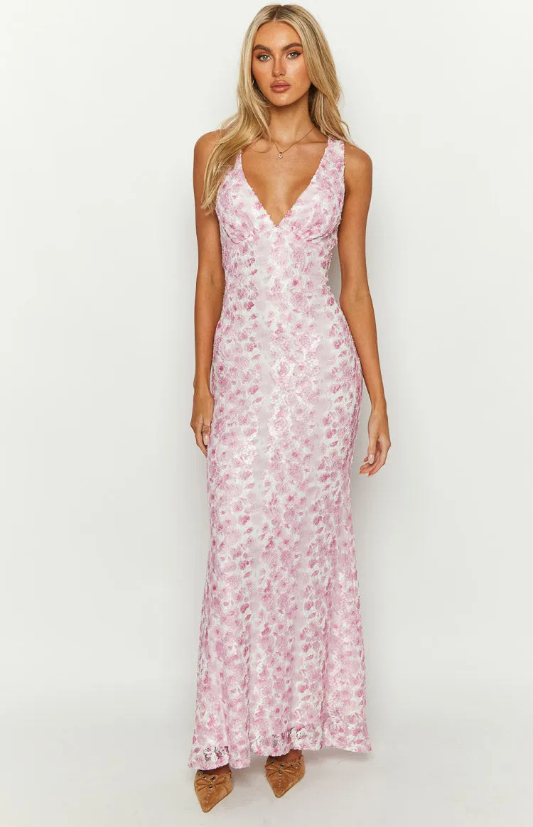 Farida Pink Lace Maxi Dress sold by Beginning Boutique product image thumbnail 2