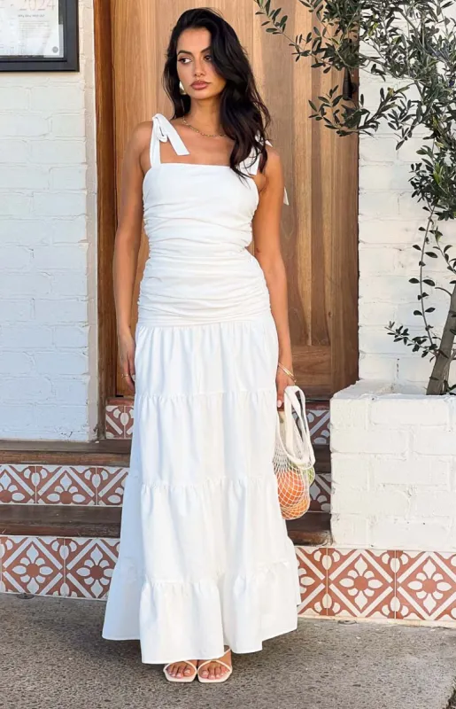 Tessa White Maxi Dress sold by Beginning Boutique