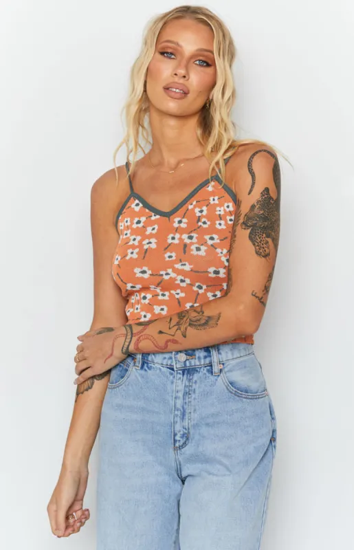 White Blossom Crop Top Orange sold by Beginning Boutique