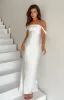 Ella White Off Shoulder Formal Dress sold by Beginning Boutique