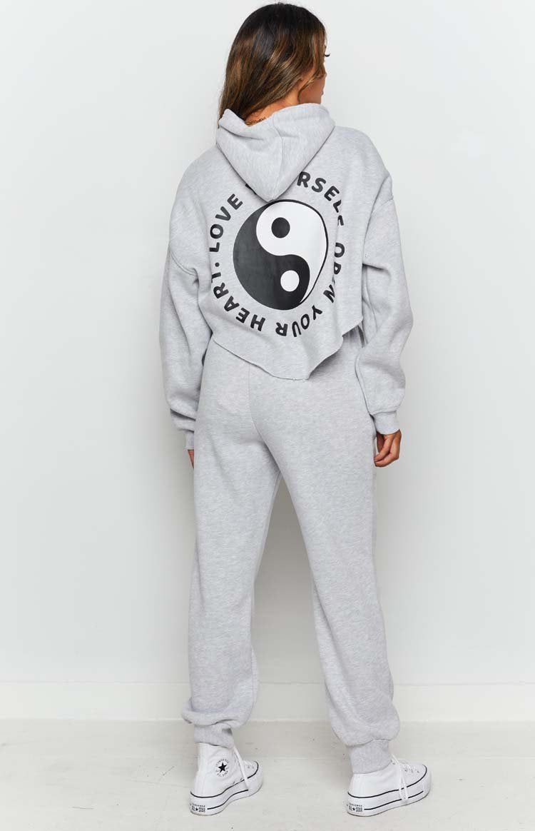 Yin Yang Track Pants Grey Marle sold by Beginning Boutique product image thumbnail 5