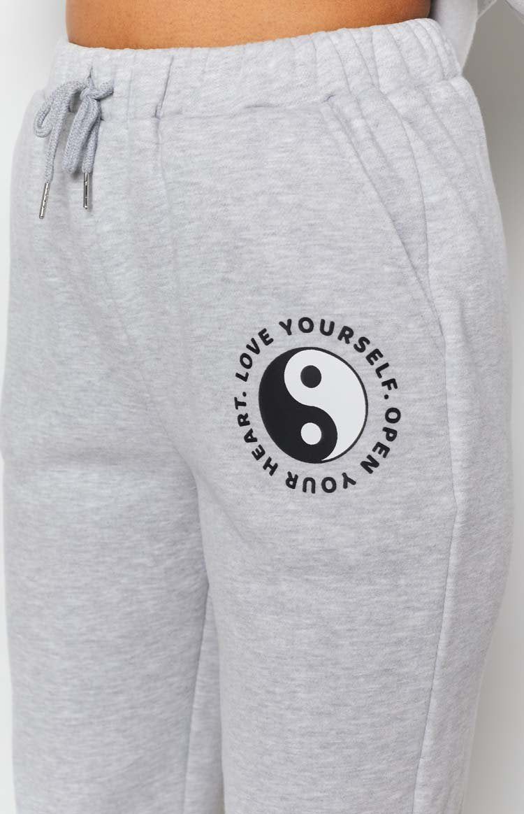 Yin Yang Track Pants Grey Marle sold by Beginning Boutique product image thumbnail 6