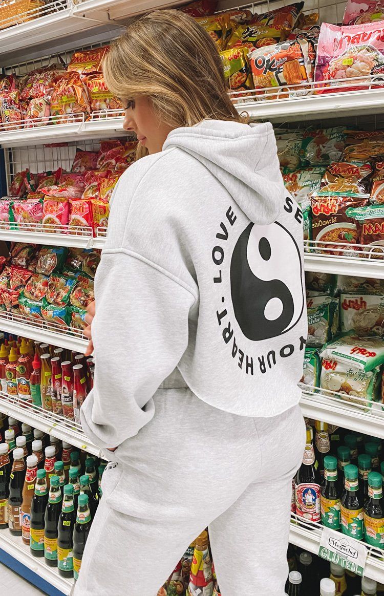 Yin Yang Track Pants Grey Marle sold by Beginning Boutique product image thumbnail 7