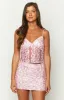 Keziah Pink Lace Mini Skirt sold by Beginning Boutique