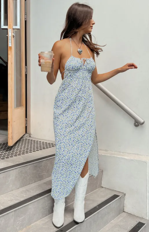 Estella Floral Midi Dress sold by Beginning Boutique