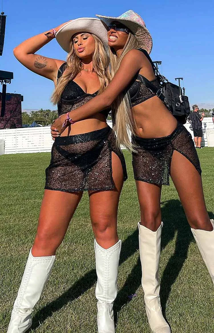 Starman Black Sparkle Skirt sold by Beginning Boutique