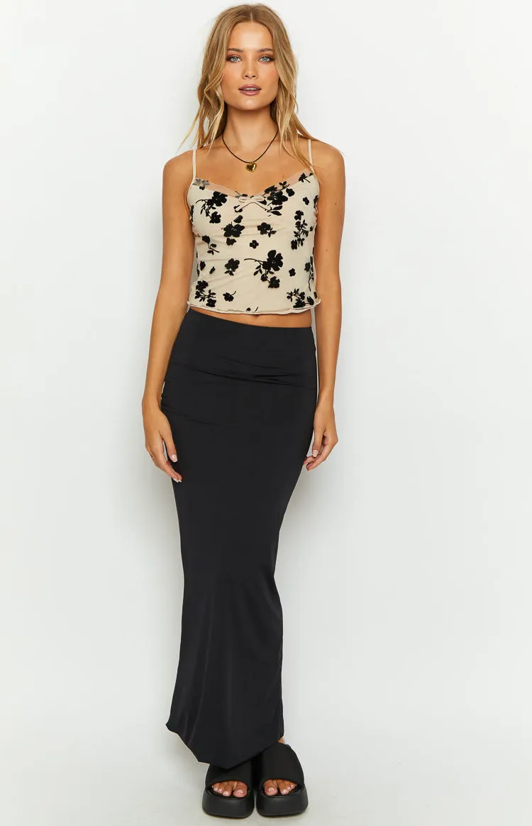 Dylan Black and Beige Mesh Top sold by Beginning Boutique product image thumbnail 3