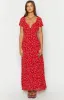 Ayla Red Floral Short Sleeve Maxi Dress sold by Beginning Boutique