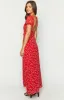 Ayla Red Floral Short Sleeve Maxi Dress sold by Beginning Boutique