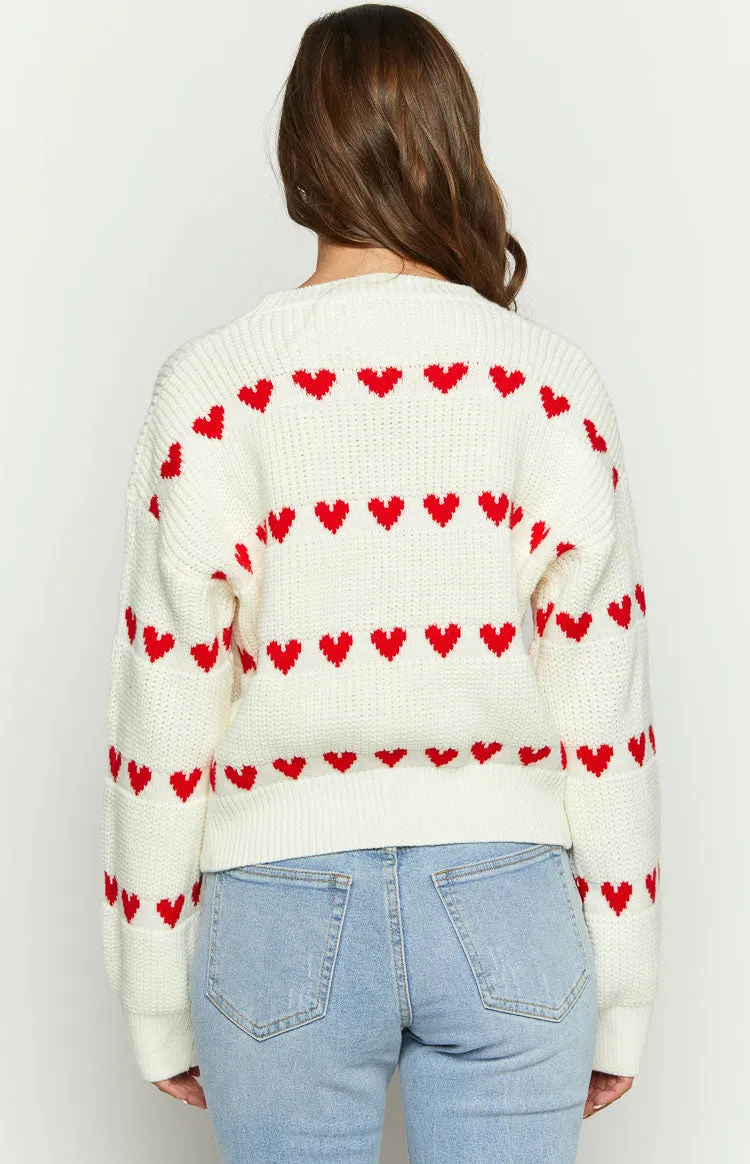 Lovey Red Heart Stripe Jumper sold by Beginning Boutique product image thumbnail 5