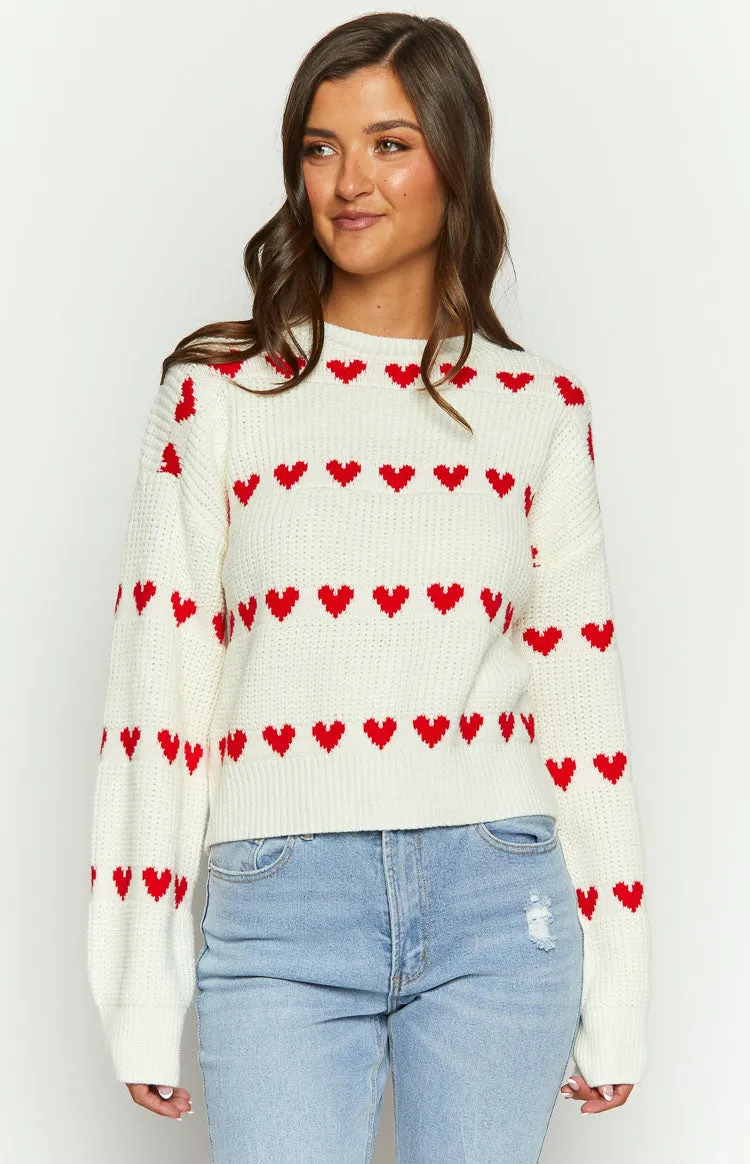 Lovey Red Heart Stripe Jumper sold by Beginning Boutique product image thumbnail 3