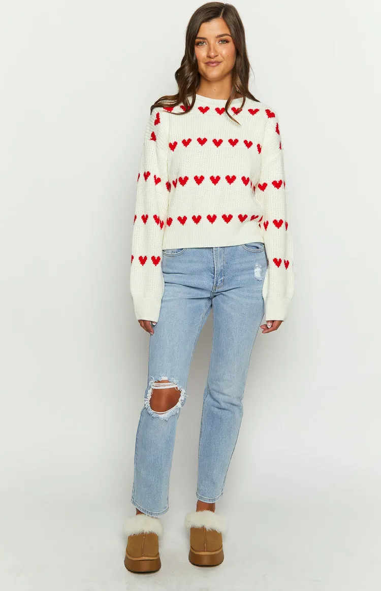Lovey Red Heart Stripe Jumper sold by Beginning Boutique product image thumbnail 2