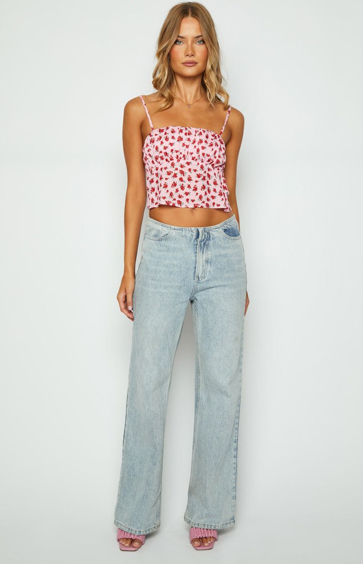 Yesterday Pink Floral Cami Top sold by Beginning Boutique