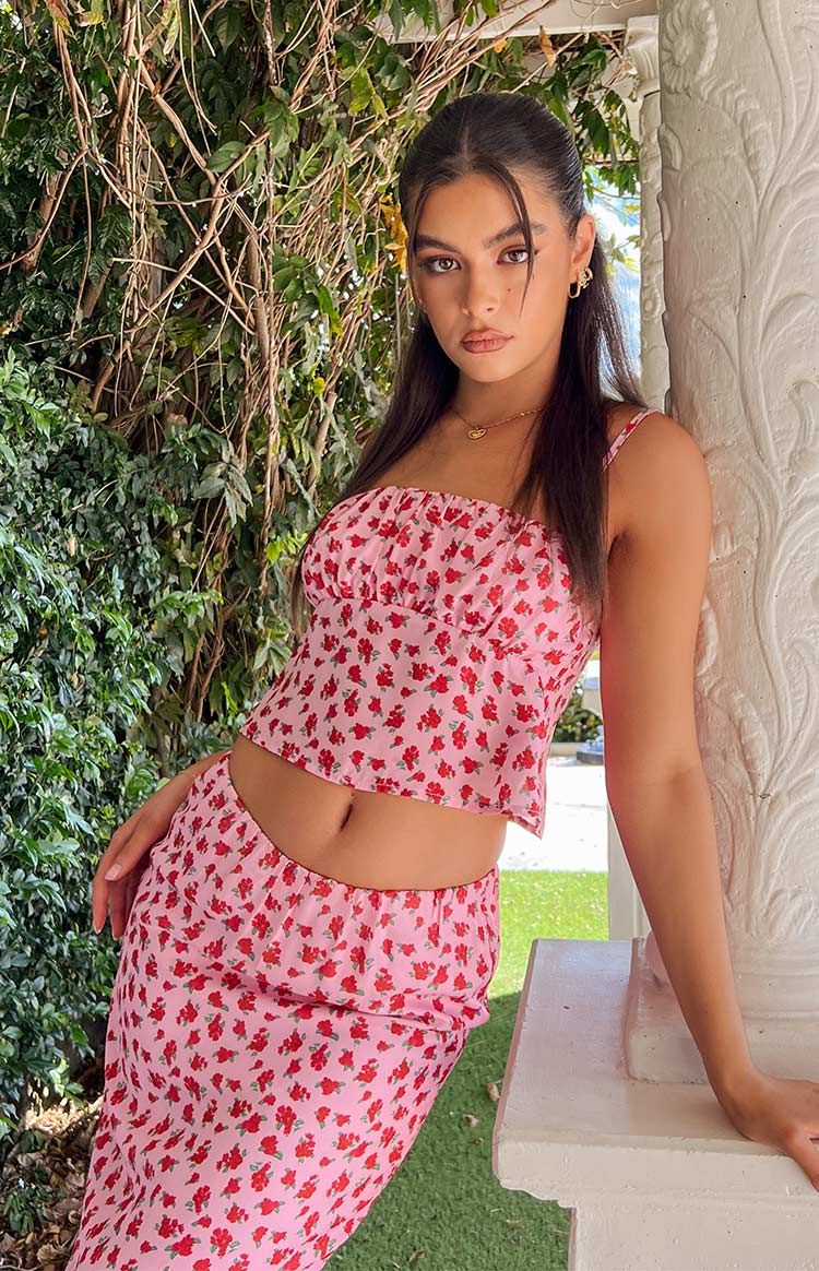 Yesterday Pink Floral Cami Top sold by Beginning Boutique product image thumbnail 3