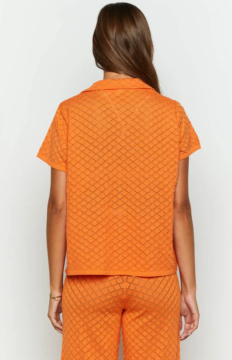 Zaida Orange Knit Top sold by Beginning Boutique product image thumbnail 4