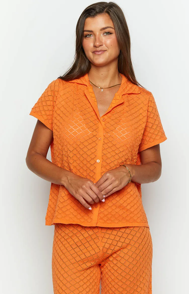 Zaida Orange Knit Top sold by Beginning Boutique product image thumbnail 2