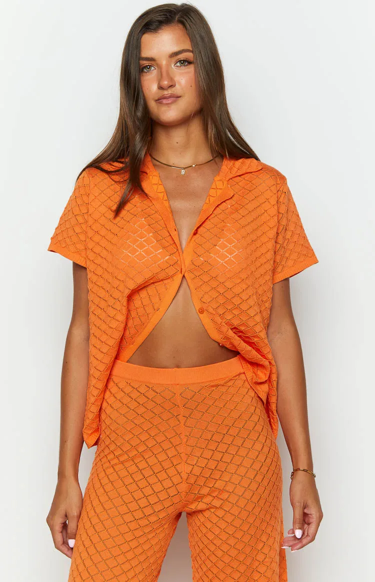 Zaida Orange Knit Top sold by Beginning Boutique product image thumbnail 5