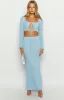 Laila Blue Knit Maxi Skirt sold by Beginning Boutique