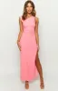 Gemmina Pink Mesh Midi Dress sold by Beginning Boutique