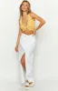 Tusk Yellow Tie Up Crop Top sold by Beginning Boutique