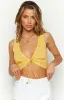 Tusk Yellow Tie Up Crop Top sold by Beginning Boutique