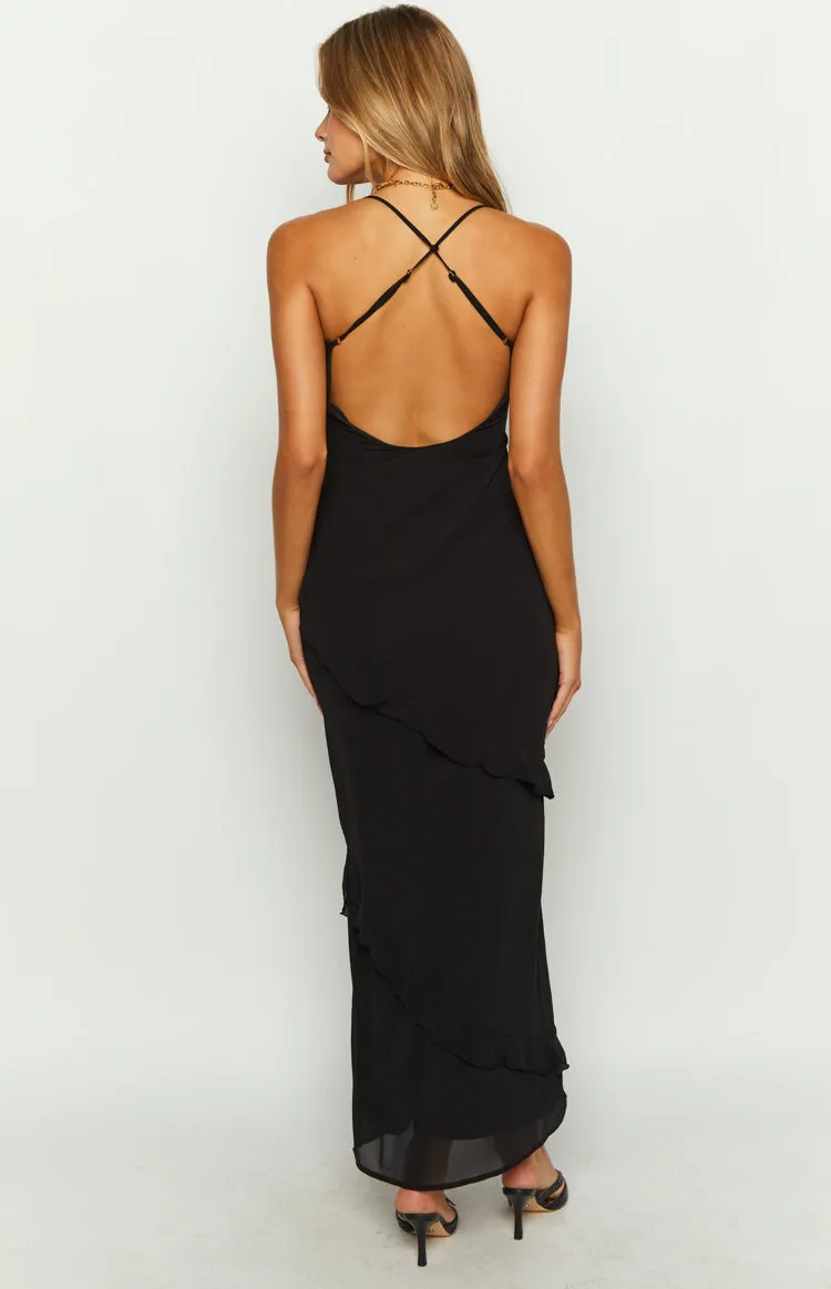 Naomi Black Chiffon Maxi Dress sold by Beginning Boutique product image thumbnail 5