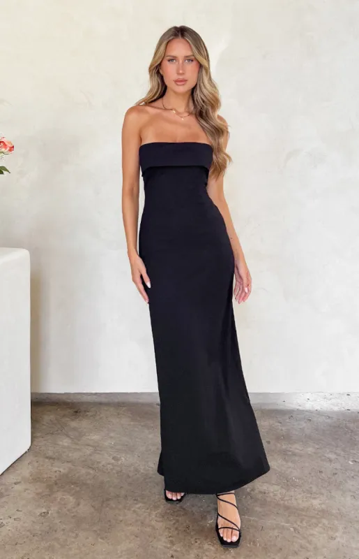 Lei Strapless Black Maxi Dress sold by Beginning Boutique