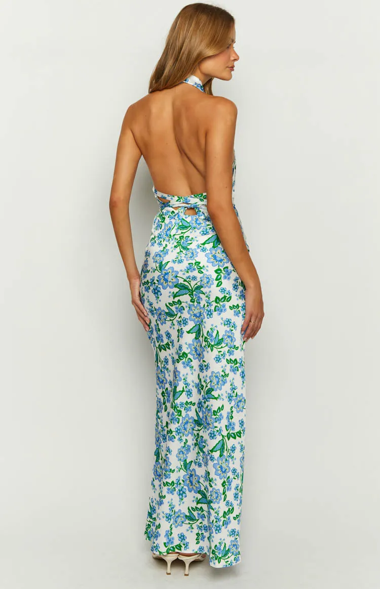 Marcella Blue Floral Formal Maxi Dress sold by Beginning Boutique product image thumbnail 5
