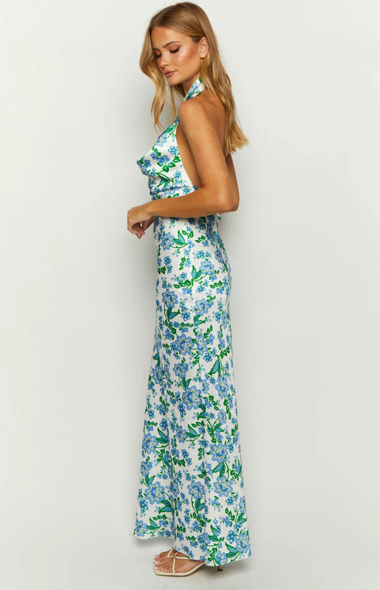 Marcella Blue Floral Formal Maxi Dress sold by Beginning Boutique product image thumbnail 4
