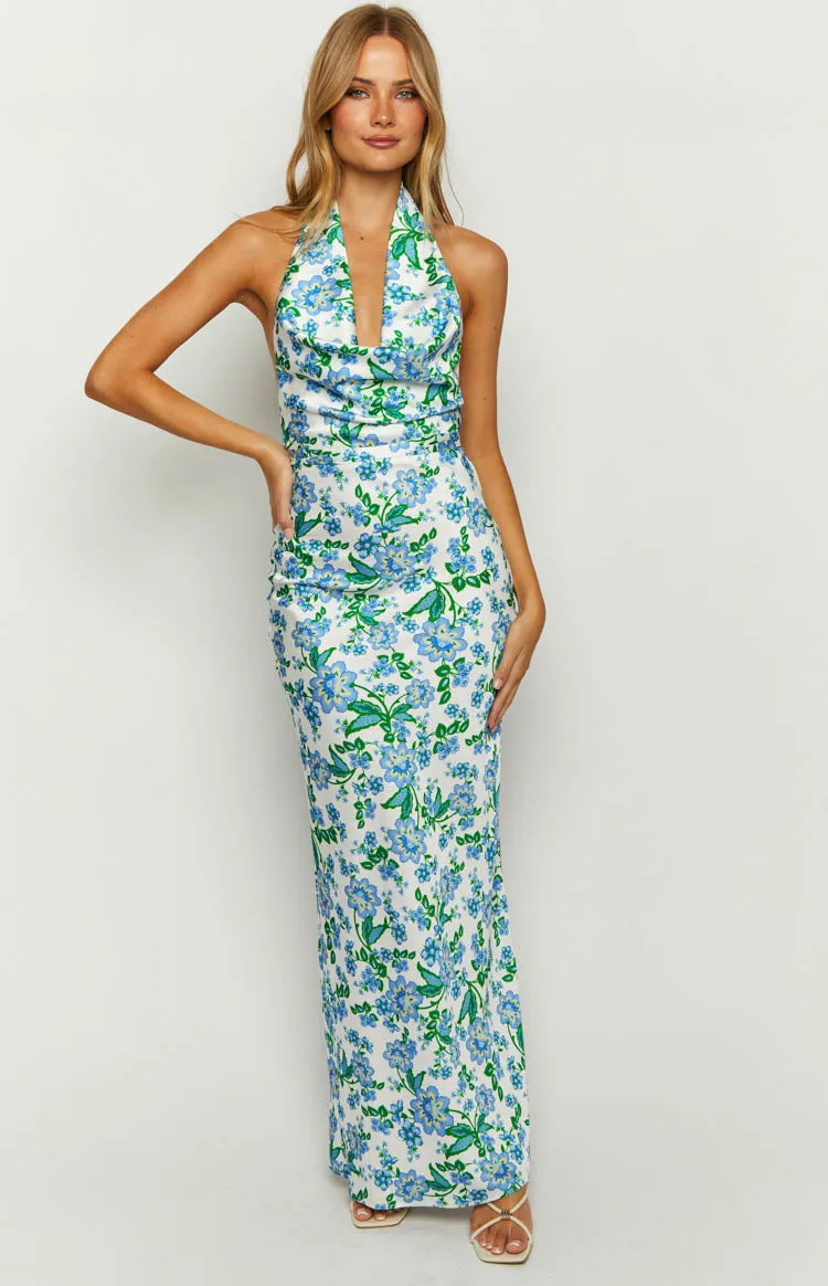 Marcella Blue Floral Formal Maxi Dress sold by Beginning Boutique product image thumbnail 3