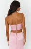 Abbey Pink Satin Corset Top sold by Beginning Boutique