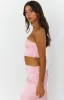Abbey Pink Satin Corset Top sold by Beginning Boutique
