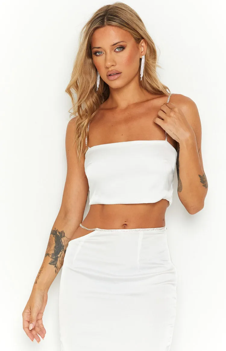 Confetti White Crop Top sold by Beginning Boutique