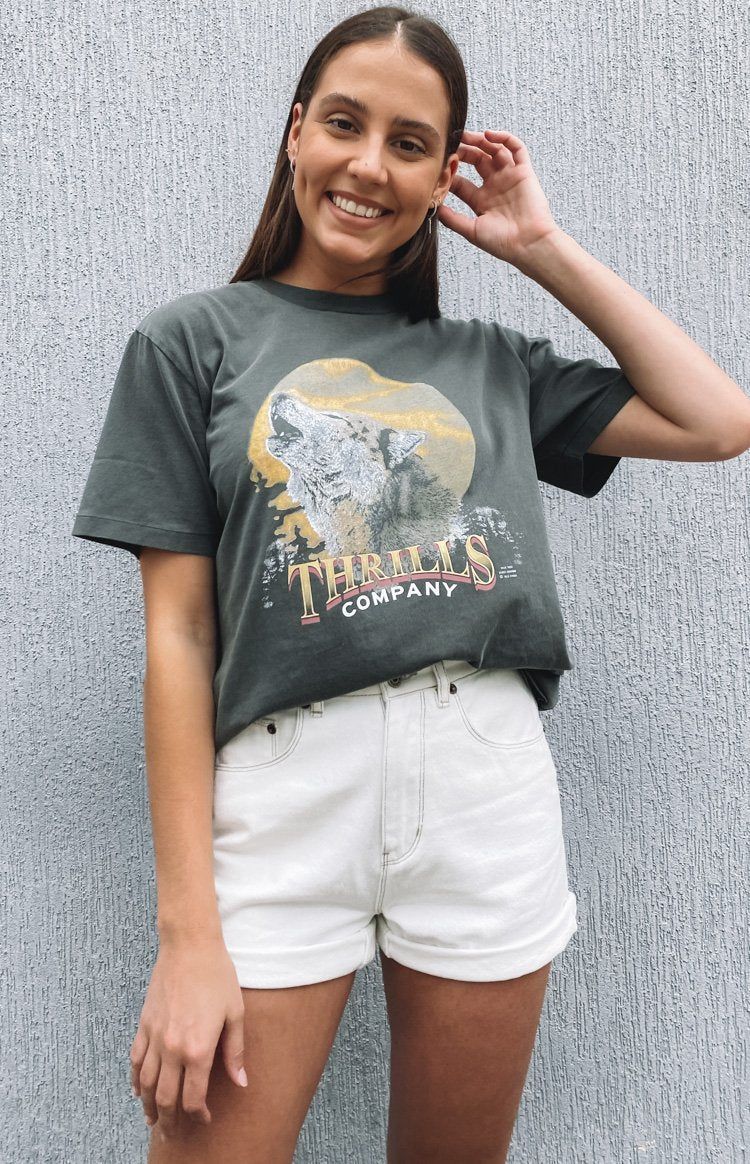 Thrills Howling Moon Merch Tee Merch Black sold by Beginning Boutique product image thumbnail 4