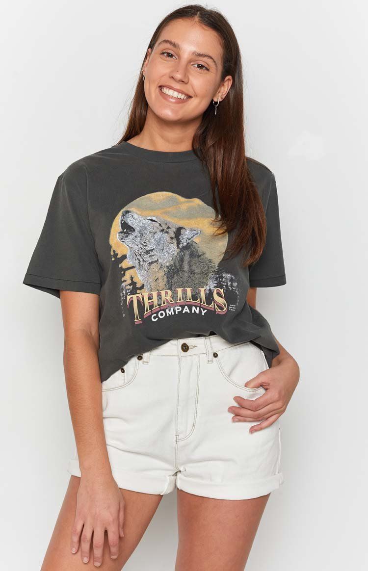 Thrills Howling Moon Merch Tee Merch Black sold by Beginning Boutique product image thumbnail 7