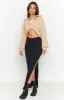 Sara Black Knit Midi Skirt sold by Beginning Boutique