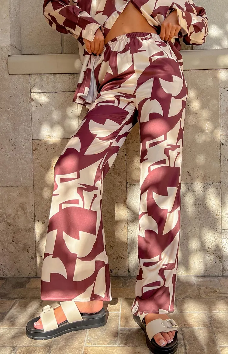 Journee Brown Print Pants sold by Beginning Boutique product image thumbnail 2
