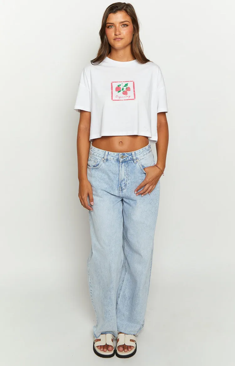 Strawberry Jewel White Cropped Tee sold by Beginning Boutique product image thumbnail 2