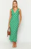 Verlaine Green Check Maxi Dress sold by Beginning Boutique