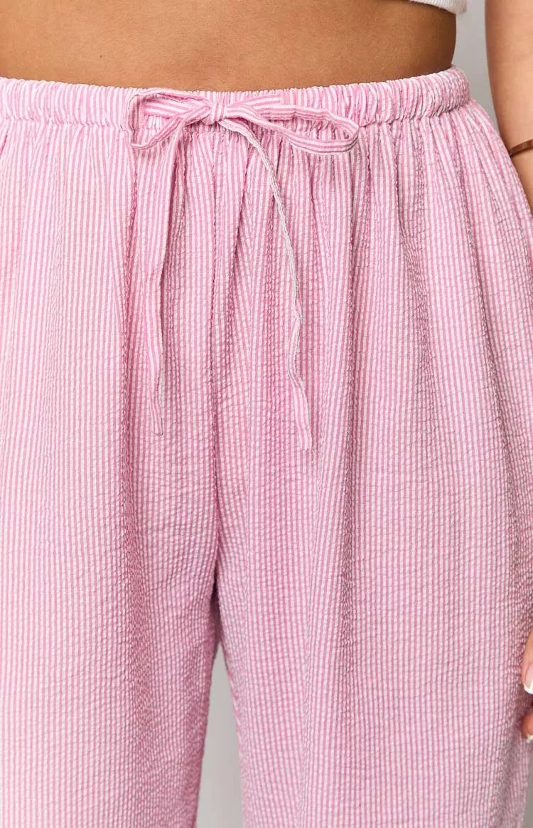 Cici Pink Striped Drawstring Pants sold by Beginning Boutique product image thumbnail 5